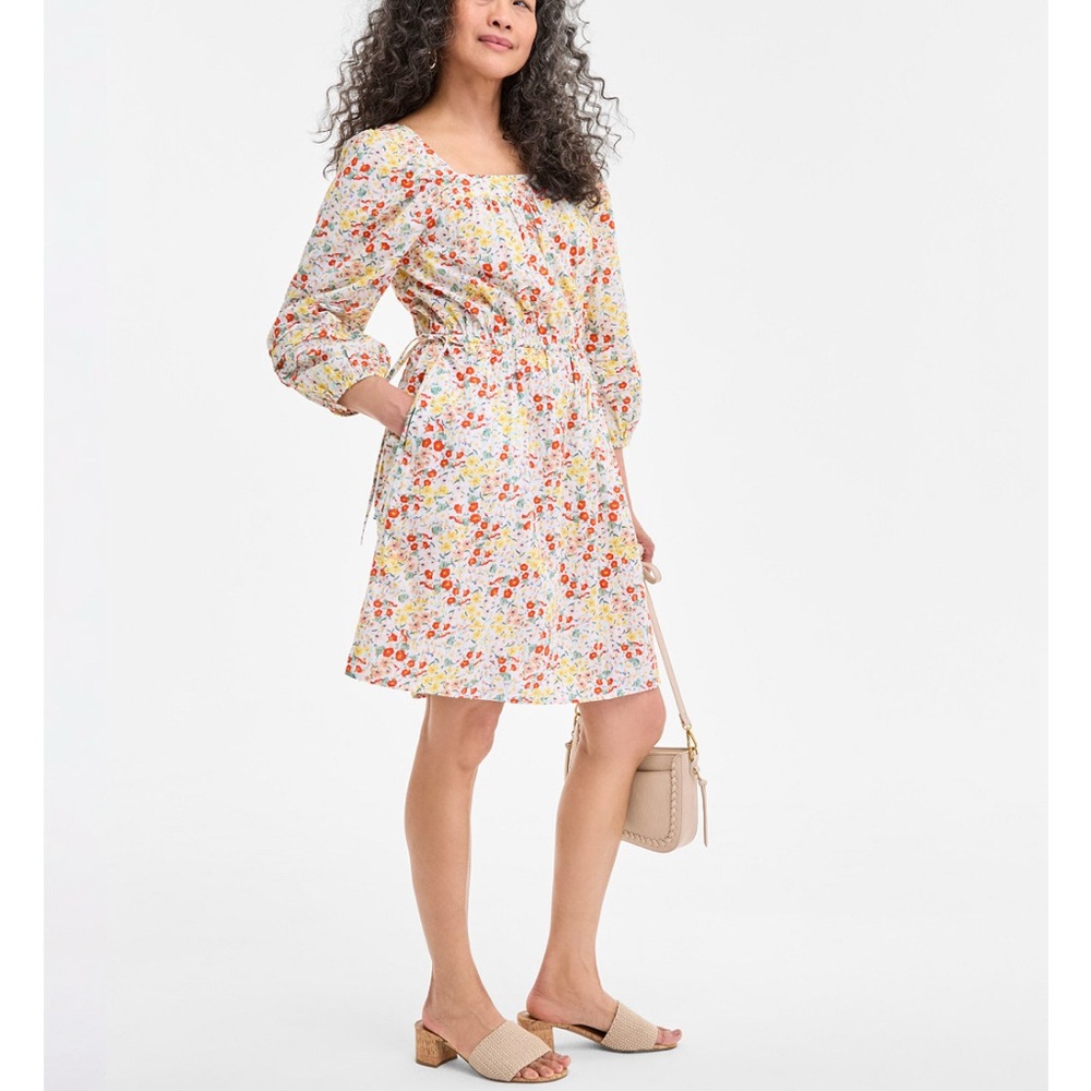 Style & Co. Multicolor Floral Long Sleeve Dress